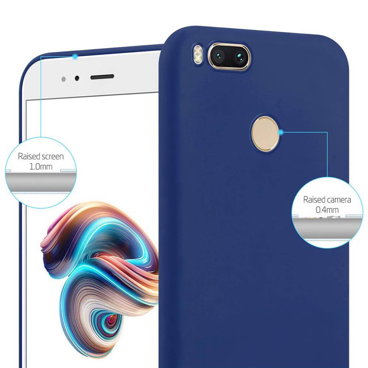 Cadorabo Hülle für Xiaomi Mi A1 / Mi 5X Schutzhülle in Blau Handyhülle TPU Silikon Etui Case Cover