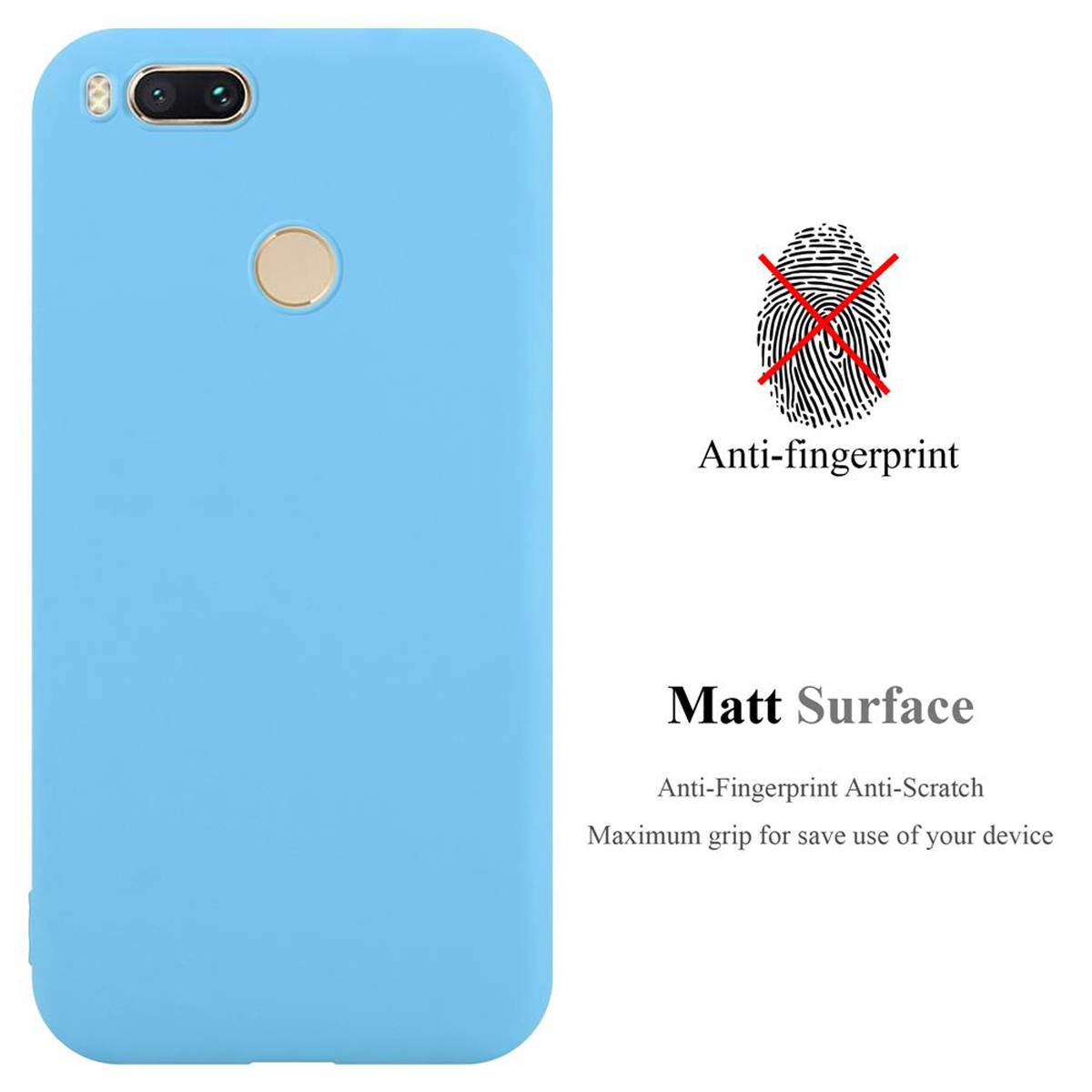 Cadorabo Hülle für Xiaomi Mi A1 / Mi 5X Schutzhülle in Blau Handyhülle TPU Silikon Etui Case Cover