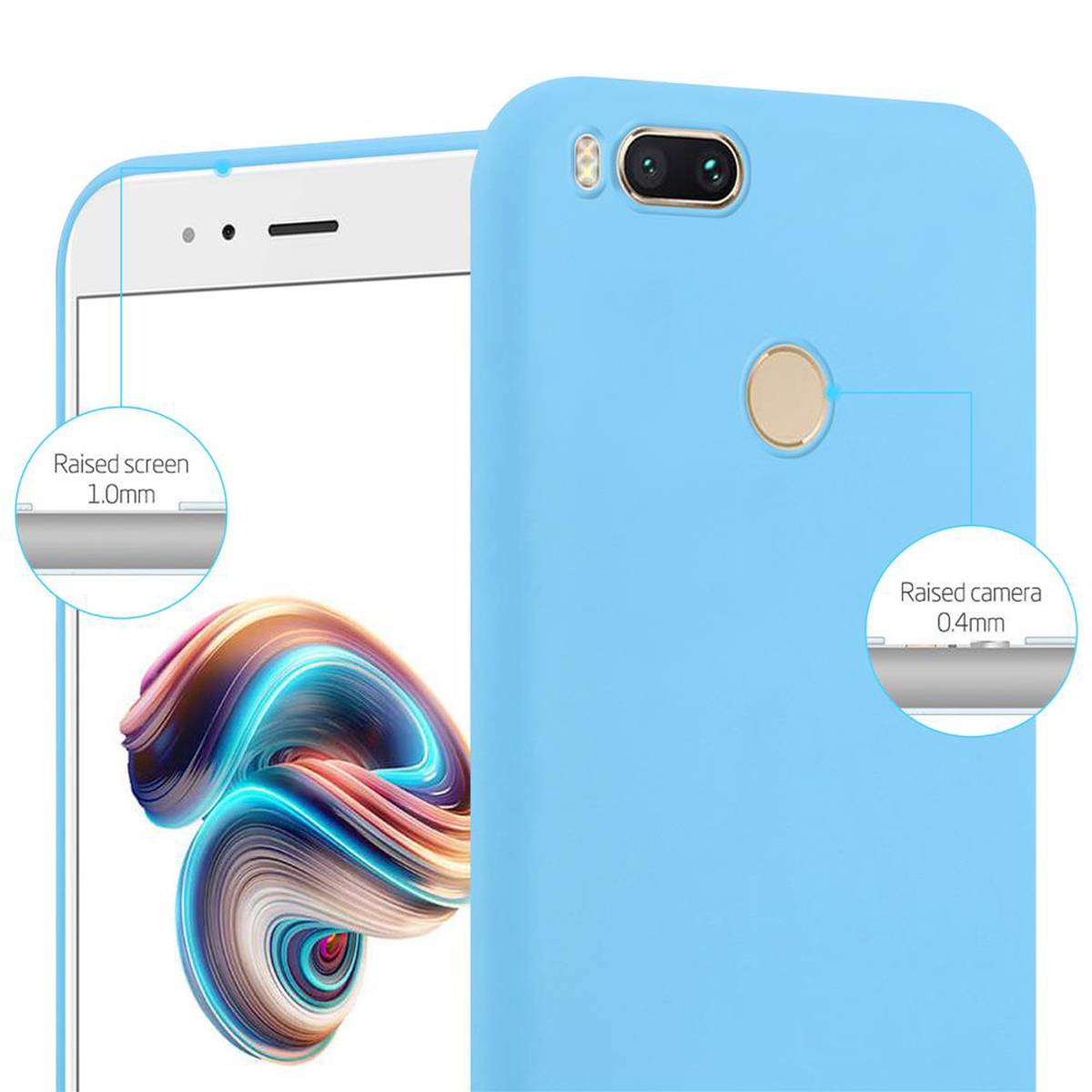 Cadorabo Hülle für Xiaomi Mi A1 / Mi 5X Schutzhülle in Blau Handyhülle TPU Silikon Etui Case Cover