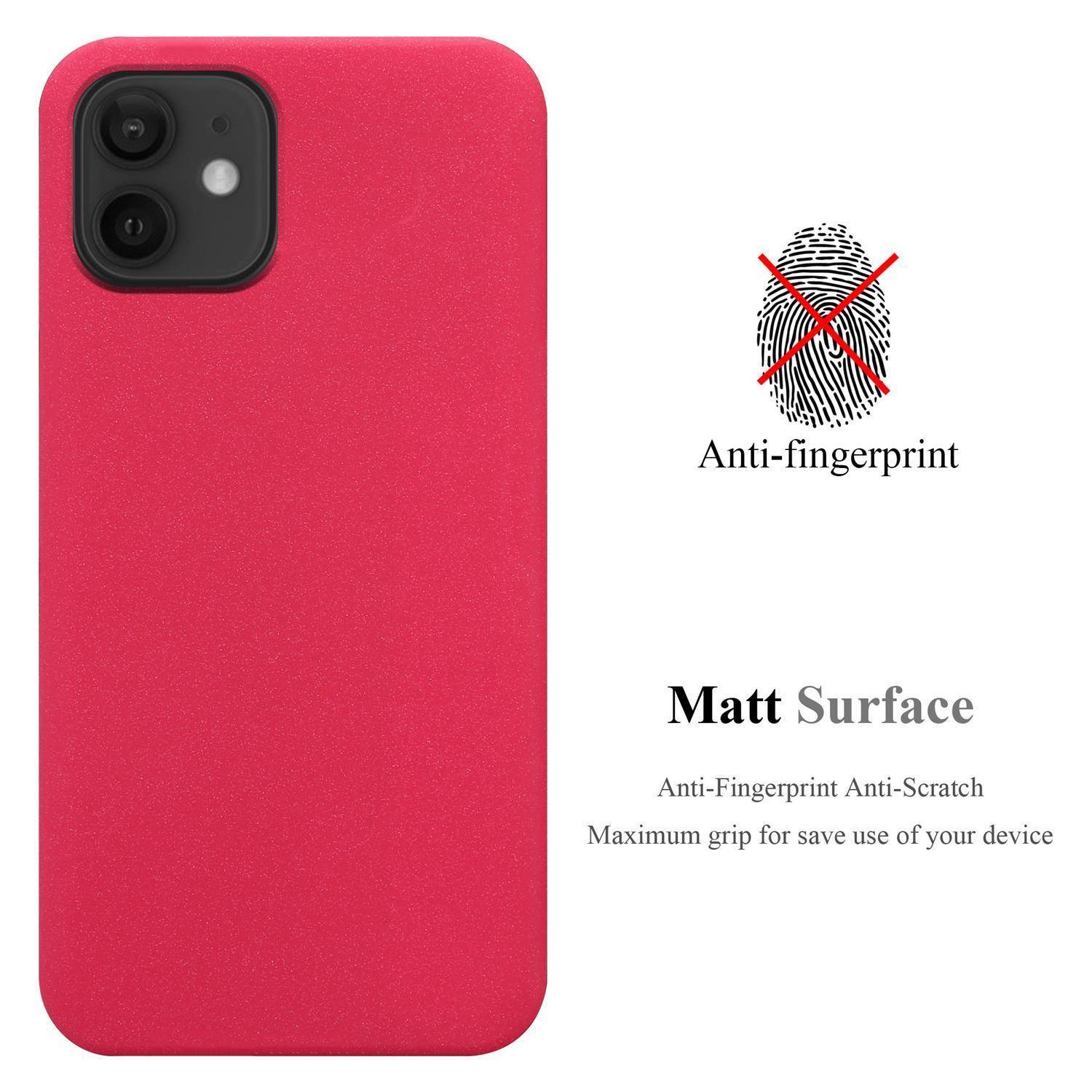 Cadorabo Schutzhülle für Apple iPhone 12 / 12 PRO Hülle in Rot Handyhülle TPU Etui Cover Case