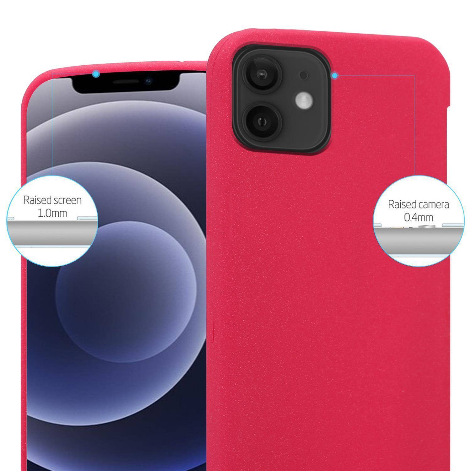 Cadorabo Schutzhülle für Apple iPhone 12 PRO MAX Hülle in Rot Handyhülle TPU Etui Cover Case