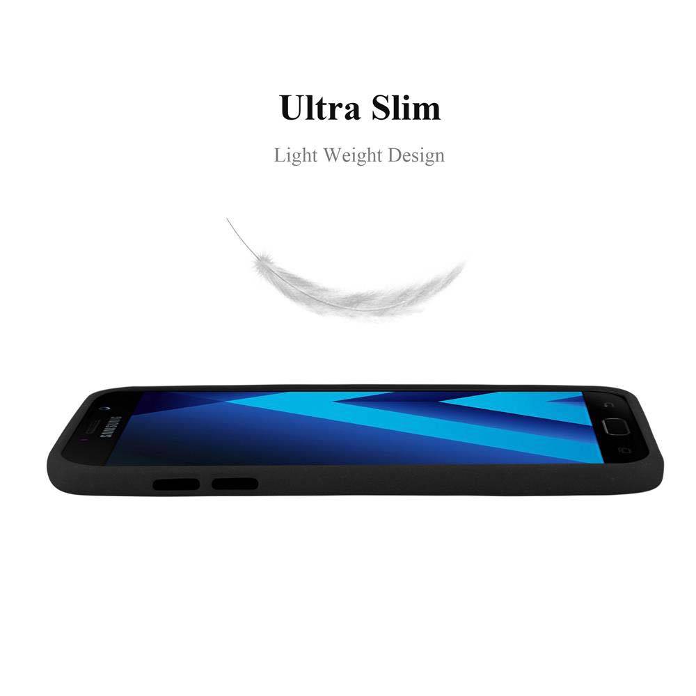 Cadorabo Schutzhülle für Samsung Galaxy A7 2017 Hülle in Schwarz Handyhülle TPU Etui Cover Case