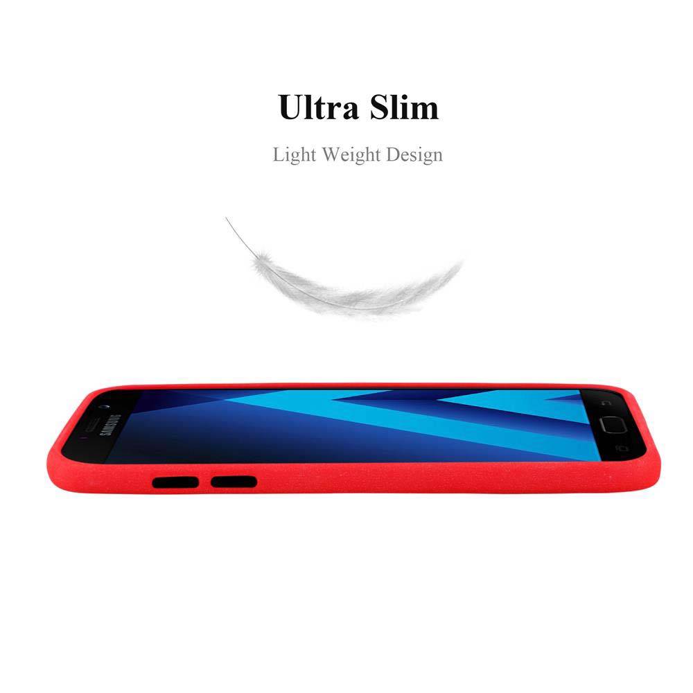 Cadorabo Schutzhülle für Samsung Galaxy A7 2017 Hülle in Rot Handyhülle TPU Etui Cover Case