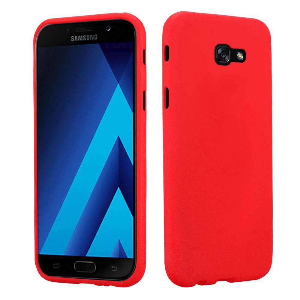 Cadorabo Schutzhülle für Samsung Galaxy A7 2017 Hülle in Rot Handyhülle TPU Etui Cover Case