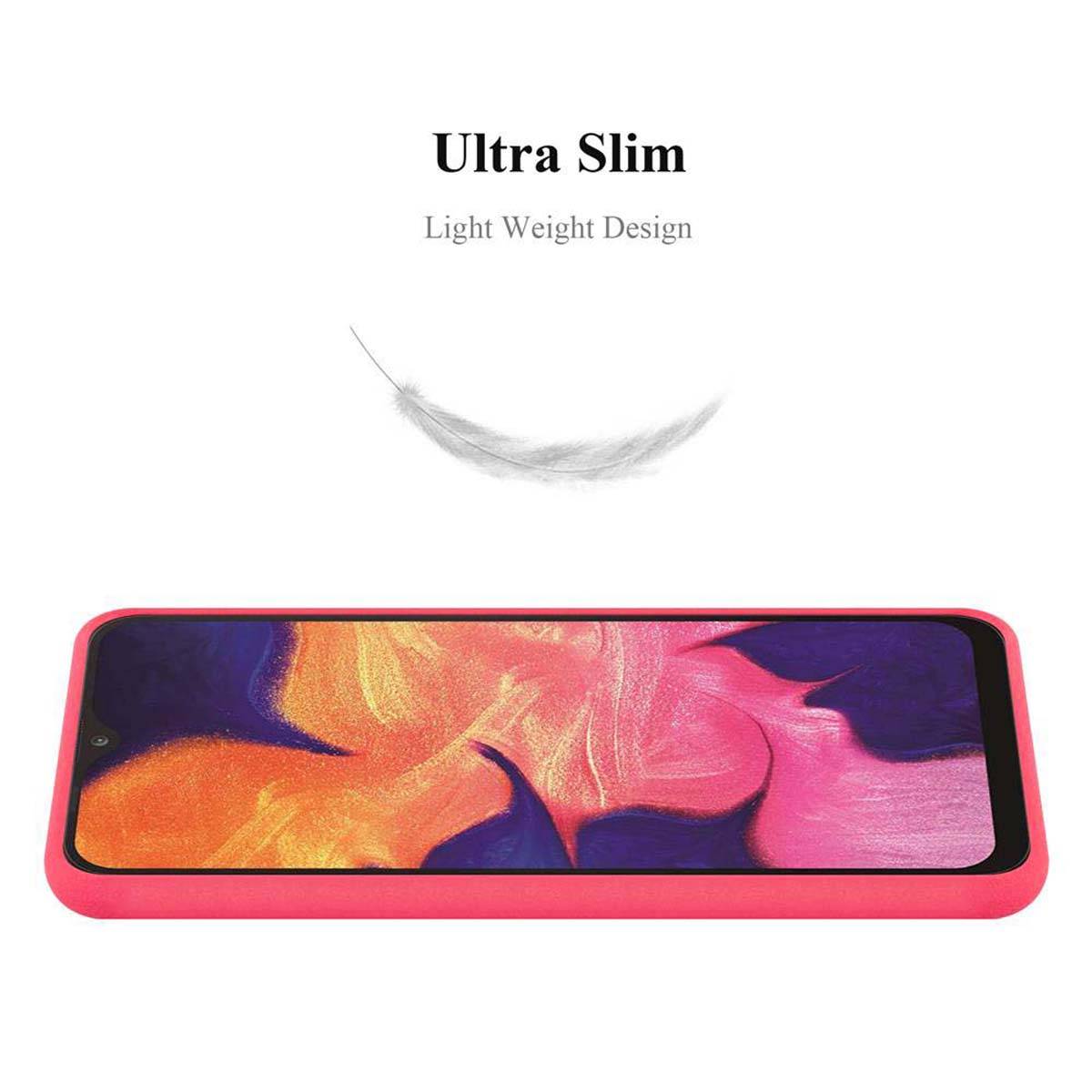 Cadorabo Schutzhülle für Samsung Galaxy A10 / M10 Hülle in Rot Handyhülle TPU Etui Cover Case