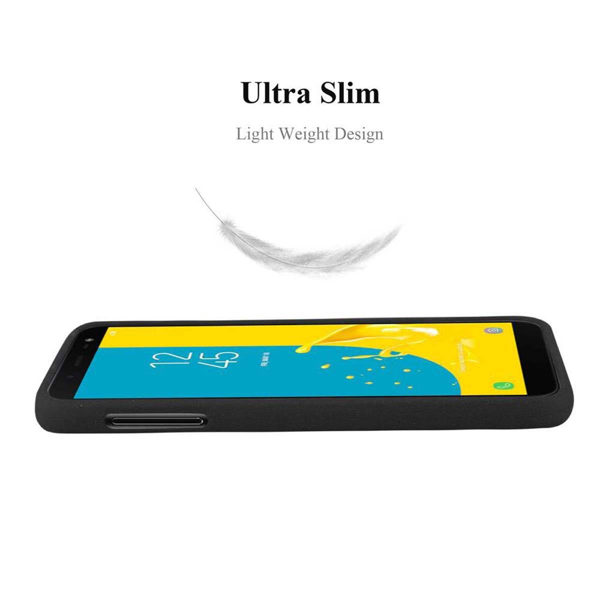 Cadorabo Schutzhülle für Samsung Galaxy J6 2018 Hülle in Schwarz Handyhülle TPU Etui Cover Case