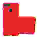 Cadorabo Schutzhülle für Huawei P SMART 2018 / Enjoy 7S Hülle in Rot Handyhülle TPU Etui Cover Case