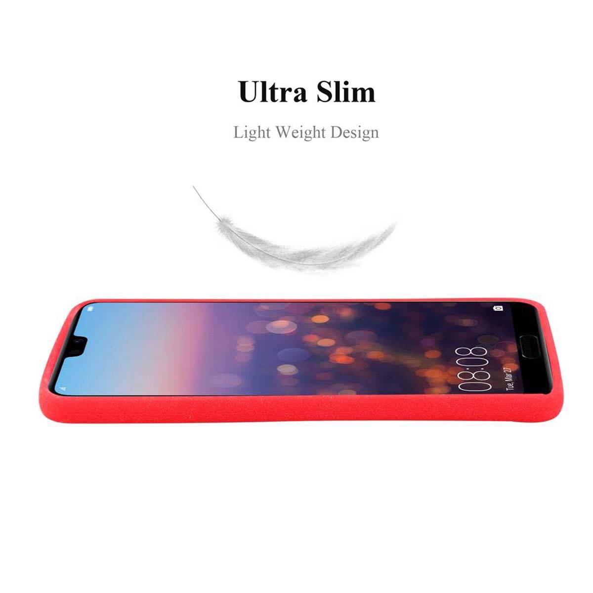 Cadorabo Schutzhülle für Huawei P20 Hülle in Rot Handyhülle TPU Etui Cover Case
