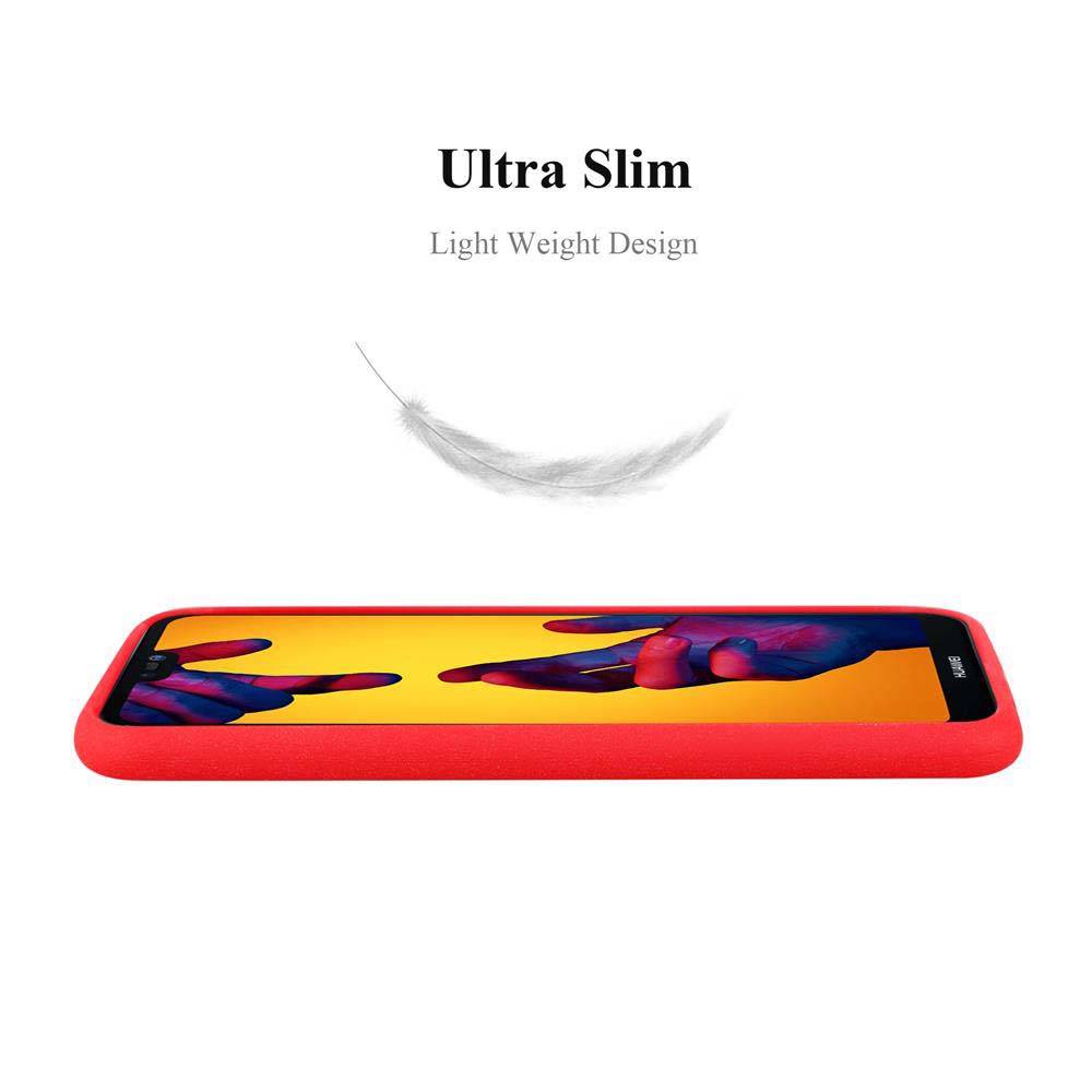Cadorabo Schutzhülle für Huawei P20 LITE 2018 / NOVA 3E Hülle in Rot Handyhülle TPU Etui Cover Case