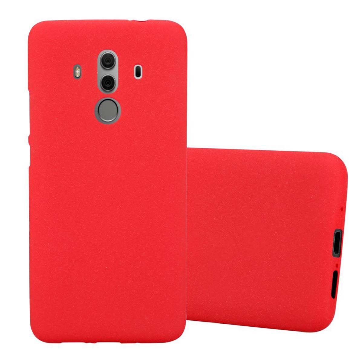 Cadorabo Schutzhülle für Huawei MATE 10 PRO Hülle in Rot Handyhülle TPU Etui Cover Case