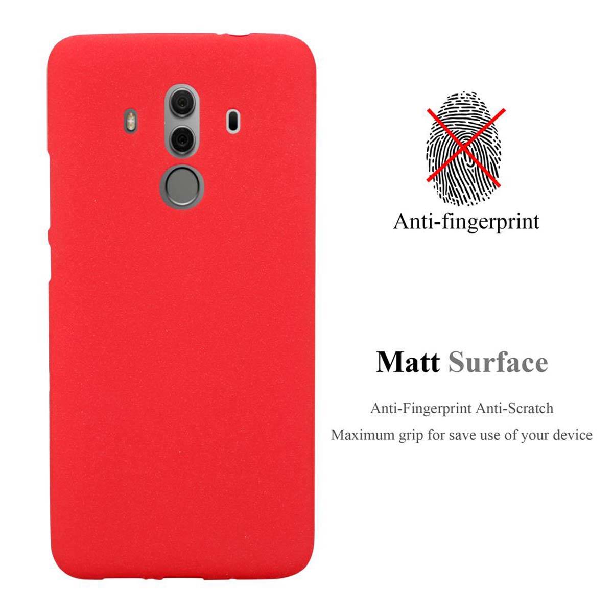 Cadorabo Schutzhülle für Huawei MATE 10 PRO Hülle in Rot Handyhülle TPU Etui Cover Case