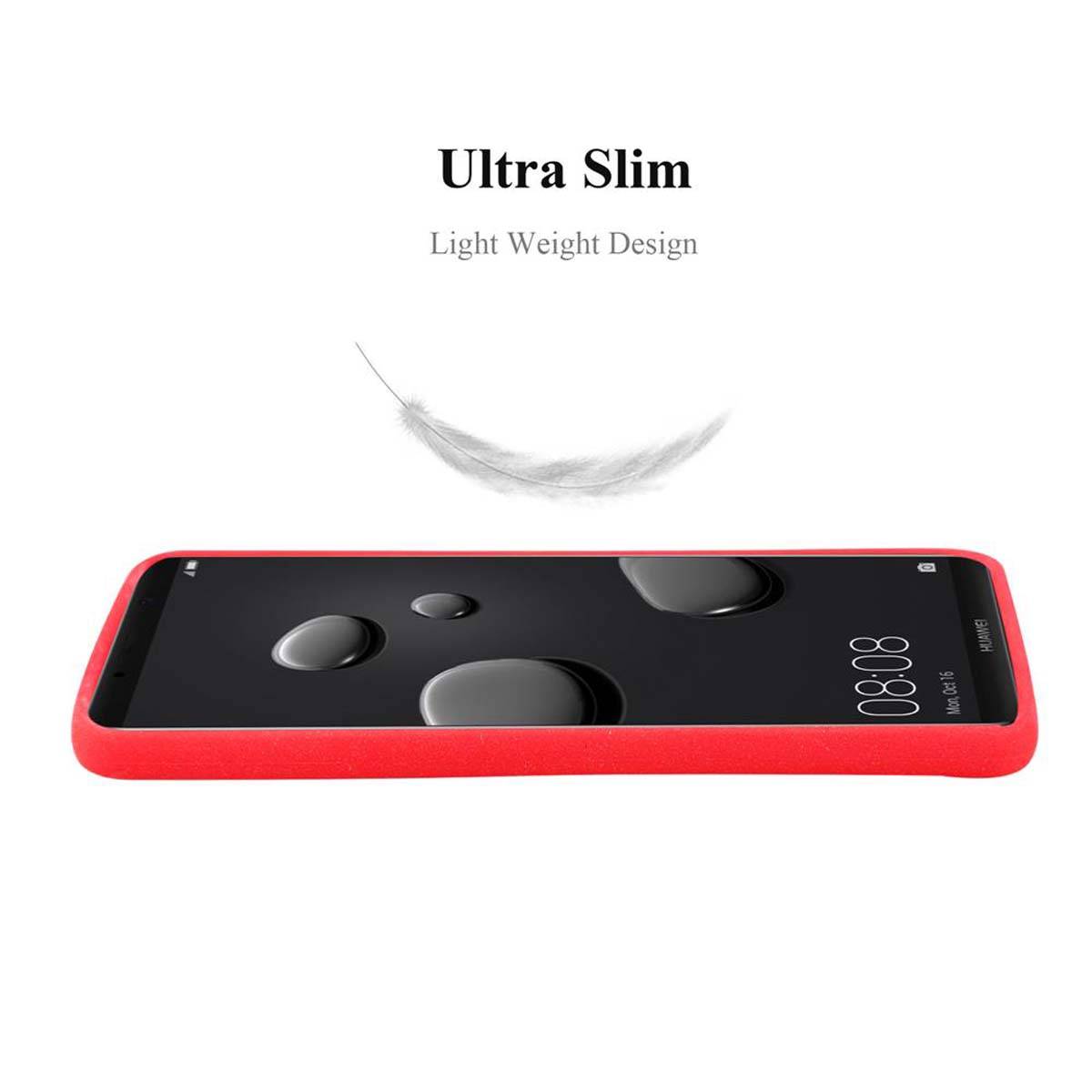 Cadorabo Schutzhülle für Huawei MATE 10 PRO Hülle in Rot Handyhülle TPU Etui Cover Case