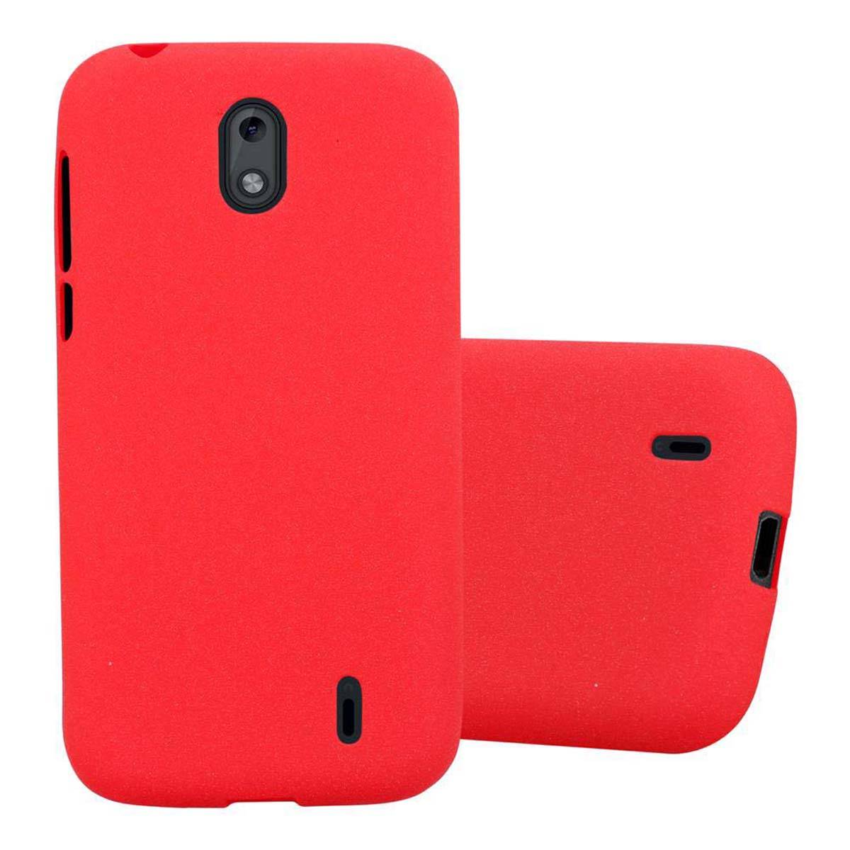 Cadorabo Schutzhülle für Nokia 1 2018 Hülle in Rot Handyhülle TPU Etui Cover Case