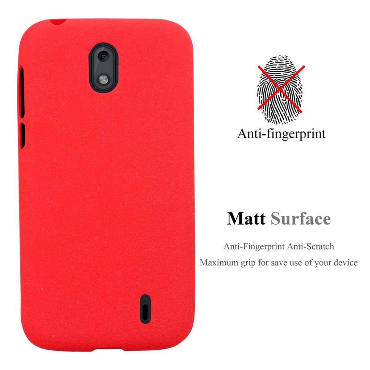 Cadorabo Schutzhülle für Nokia 1 2018 Hülle in Rot Handyhülle TPU Etui Cover Case