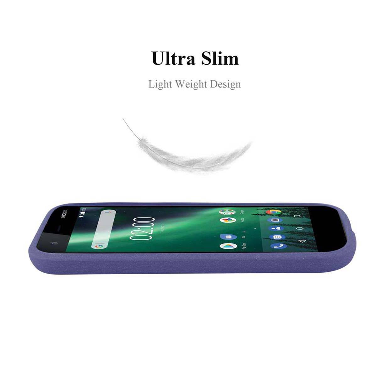 Cadorabo Schutzhülle für Nokia 1 2018 Hülle in Blau Handyhülle TPU Etui Cover Case