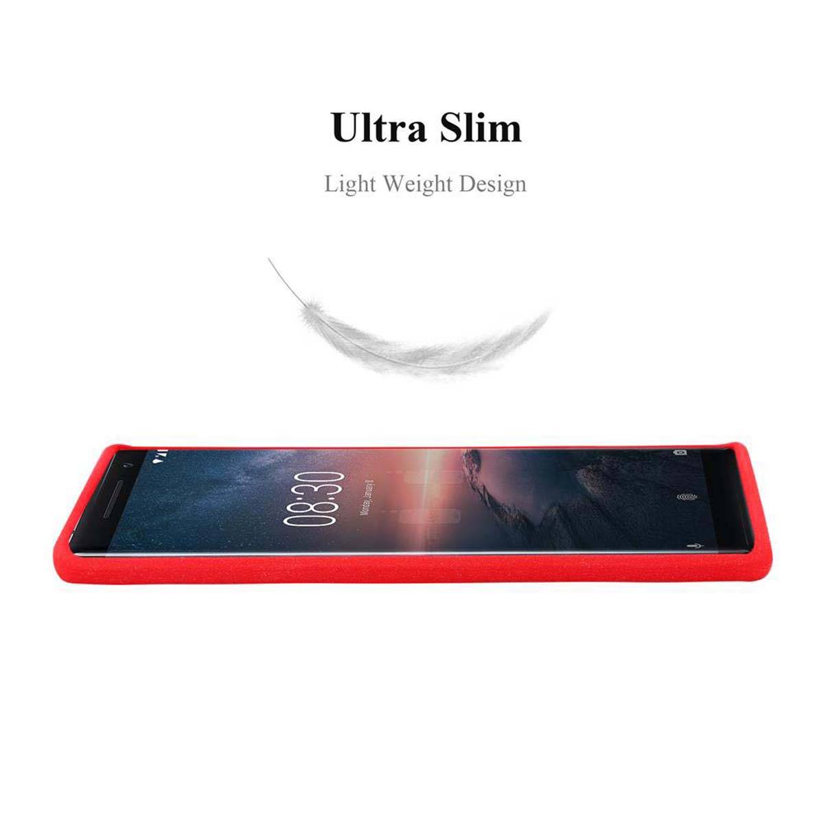 Cadorabo Schutzhülle für Nokia 8 Sirocco Hülle in Rot Handyhülle TPU Etui Cover Case
