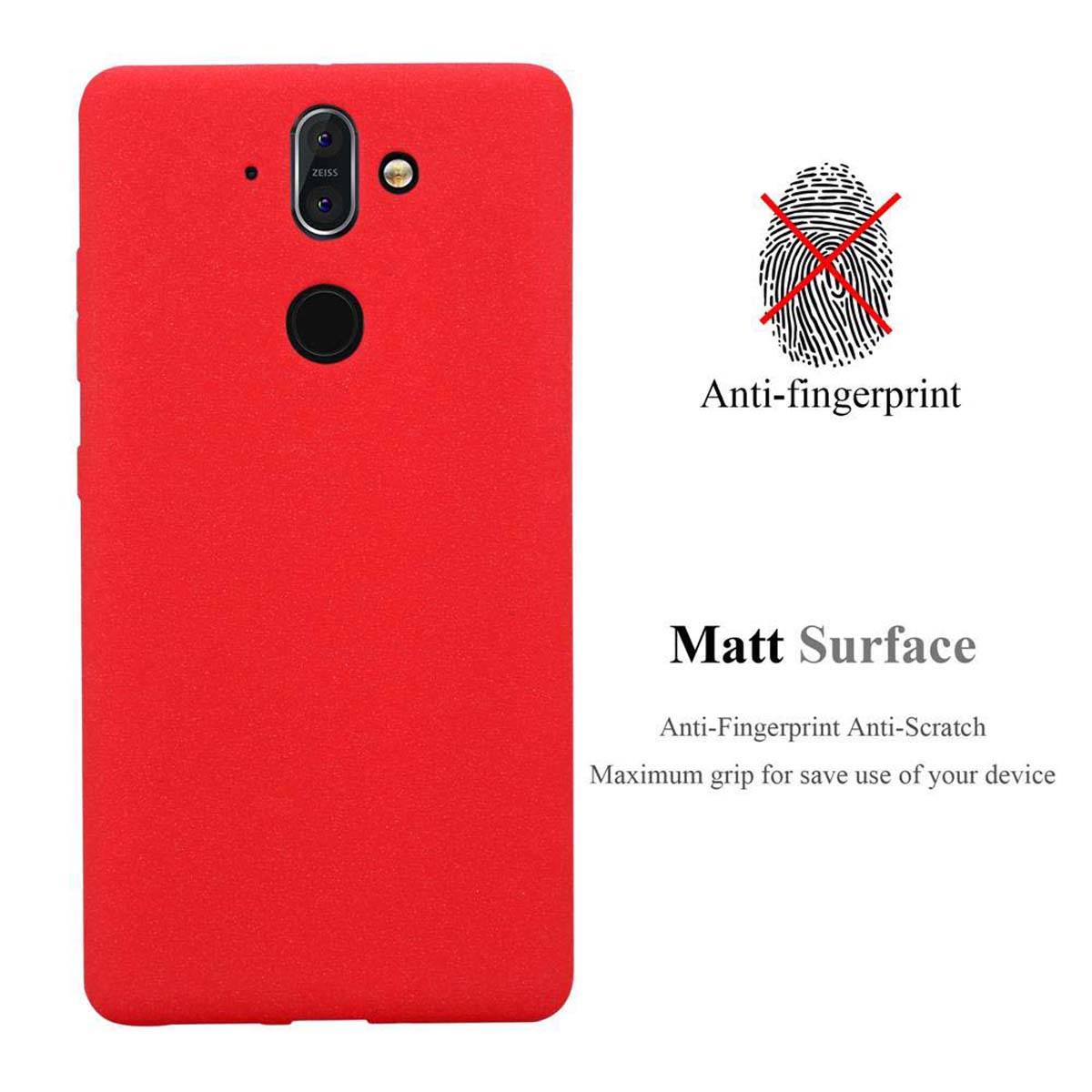 Cadorabo Schutzhülle für Nokia 8 Sirocco Hülle in Rot Handyhülle TPU Etui Cover Case