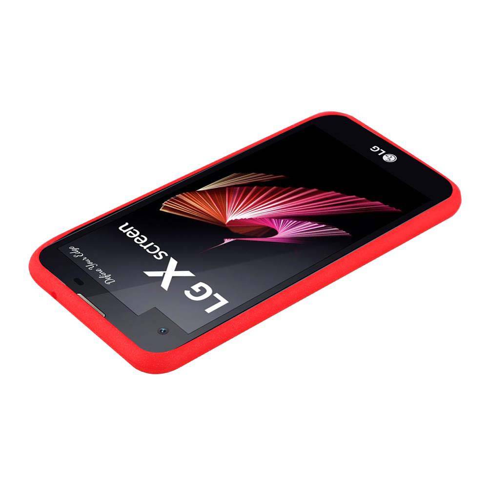Cadorabo Schutzhülle für LG X SCREEN Hülle in Rot Handyhülle TPU Etui Cover Case