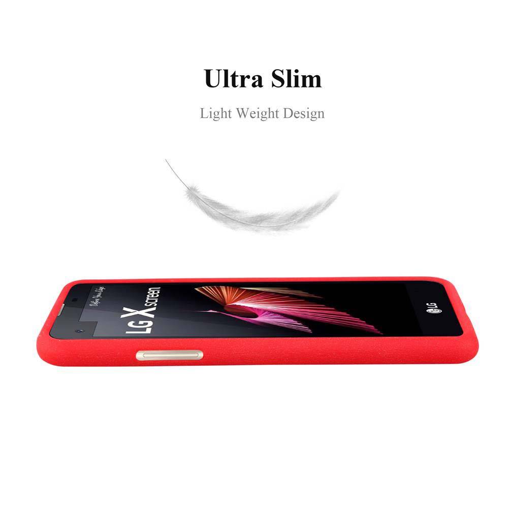 Cadorabo Schutzhülle für LG X SCREEN Hülle in Rot Handyhülle TPU Etui Cover Case