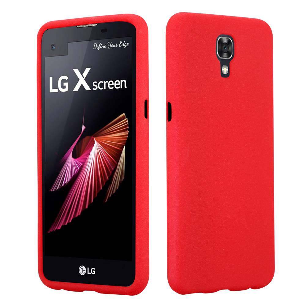 Cadorabo Schutzhülle für LG X SCREEN Hülle in Rot Handyhülle TPU Etui Cover Case