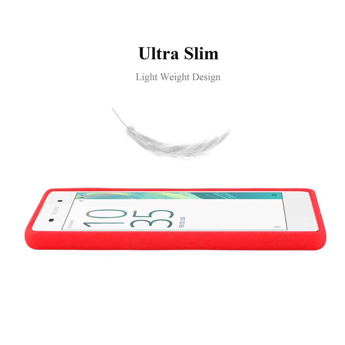 Cadorabo Schutzhülle für Sony Xperia E5 Hülle in Rot Handyhülle TPU Etui Cover Case