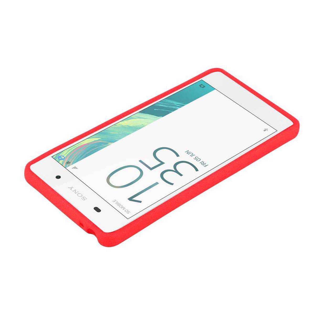 Cadorabo Schutzhülle für Sony Xperia E5 Hülle in Rot Handyhülle TPU Etui Cover Case