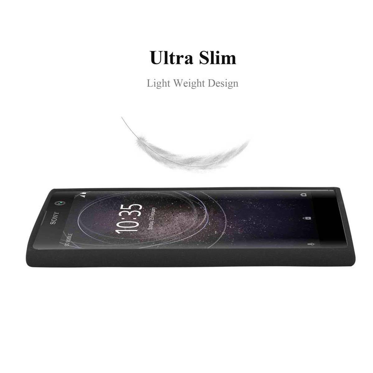 Cadorabo Schutzhülle für Sony Xperia XA2 Hülle in Schwarz Handyhülle TPU Etui Cover Case