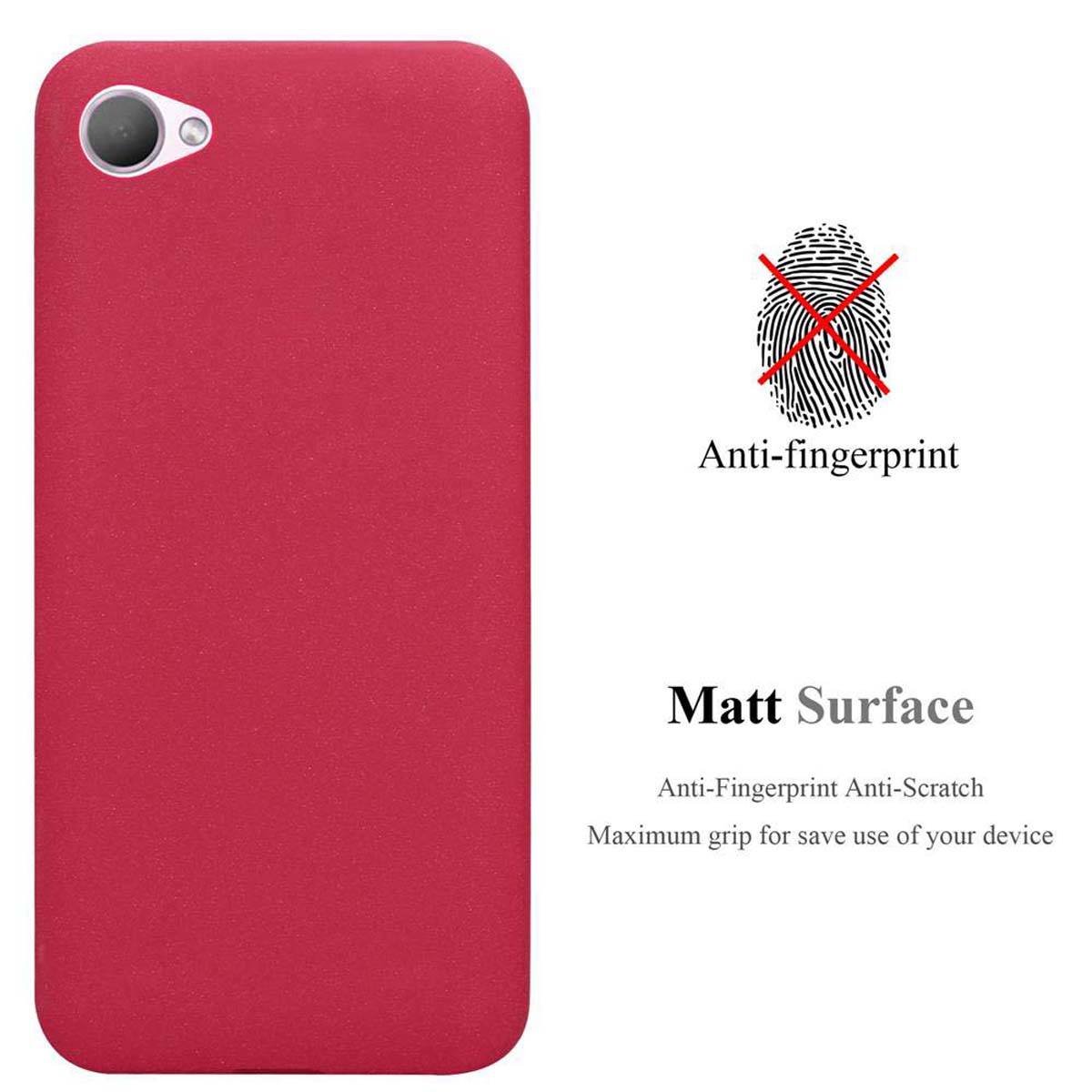 Cadorabo Schutzhülle für HTC Desire 12 Hülle in Rot Handyhülle TPU Etui Cover Case