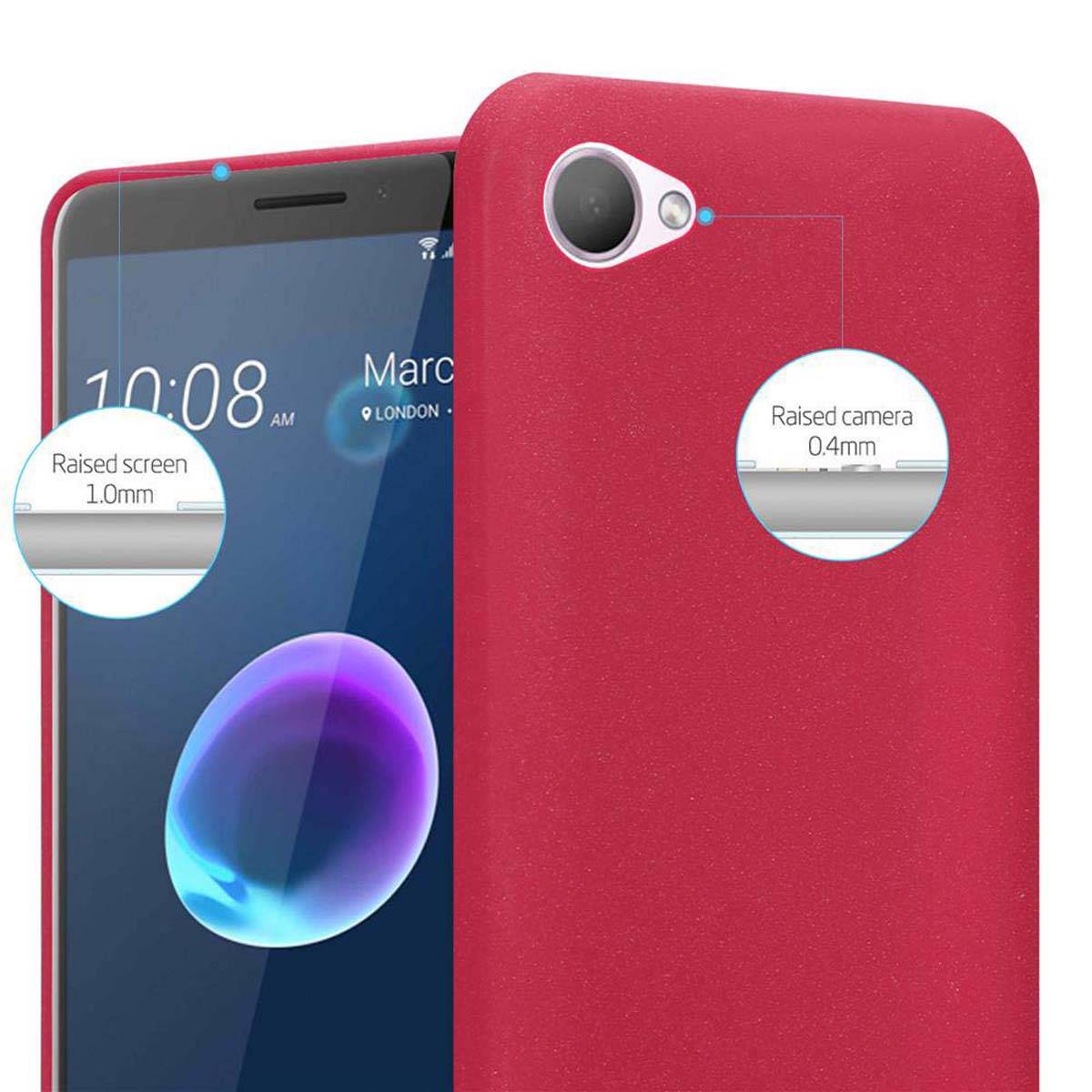 Cadorabo Schutzhülle für HTC Desire 12 Hülle in Rot Handyhülle TPU Etui Cover Case
