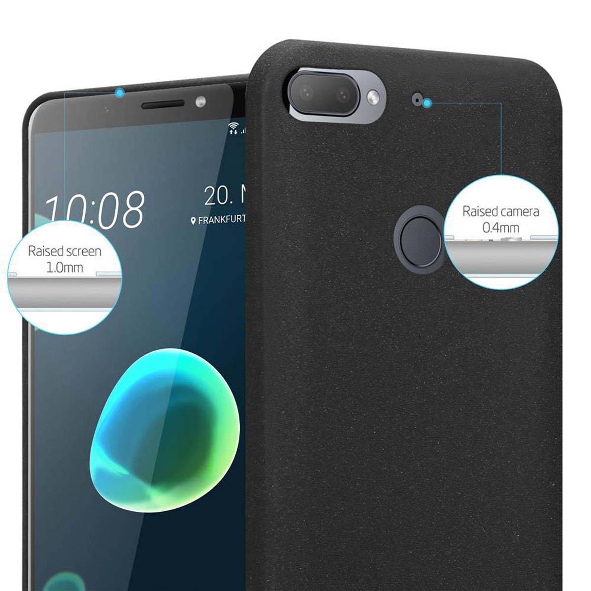 Cadorabo Schutzhülle für HTC Desire 12 PLUS Hülle in Schwarz Handyhülle TPU Etui Cover Case