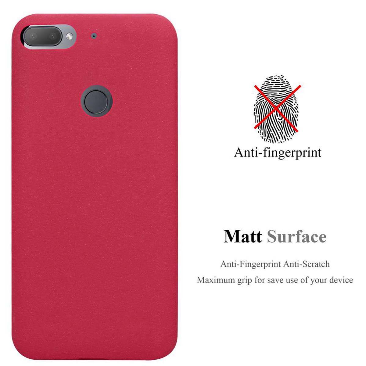 Cadorabo Schutzhülle für HTC Desire 12 PLUS Hülle in Rot Handyhülle TPU Etui Cover Case