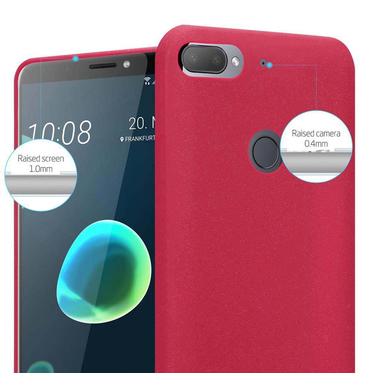 Cadorabo Schutzhülle für HTC Desire 12 PLUS Hülle in Rot Handyhülle TPU Etui Cover Case