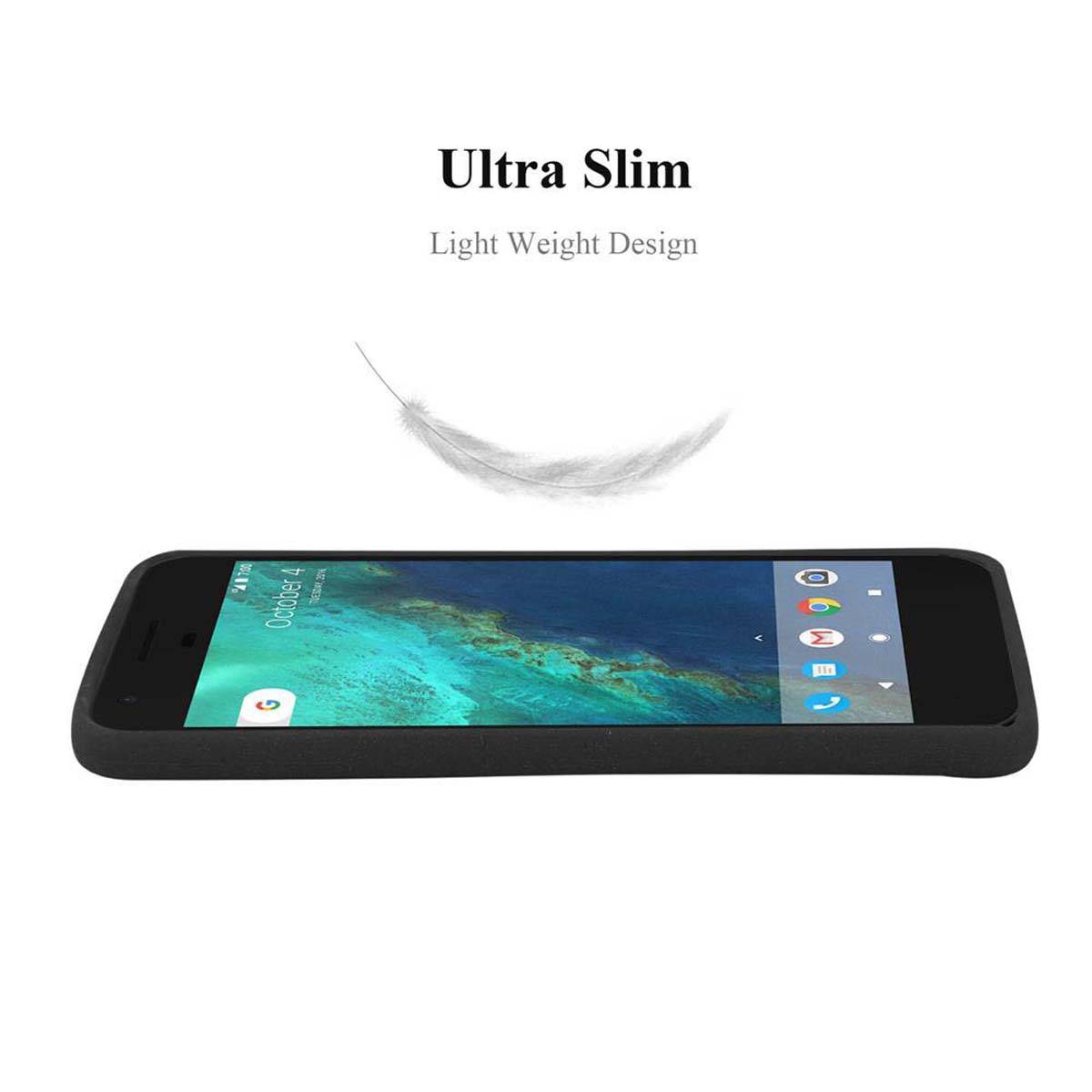 Cadorabo Schutzhülle für Google PIXEL Hülle in Schwarz Handyhülle TPU Etui Cover Case