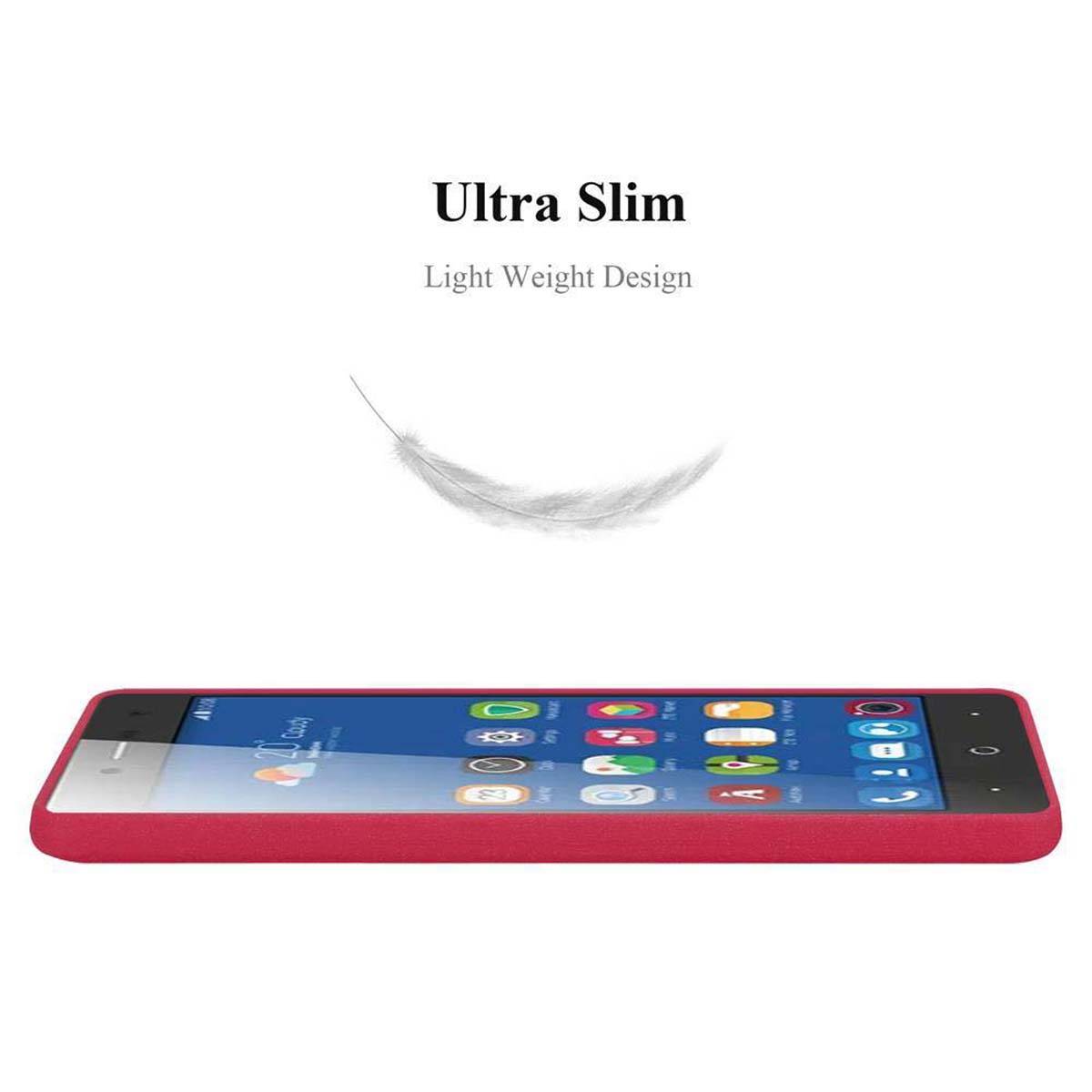 Cadorabo Schutzhülle für ZTE Blade L7 Hülle in Rot Handyhülle TPU Etui Cover Case