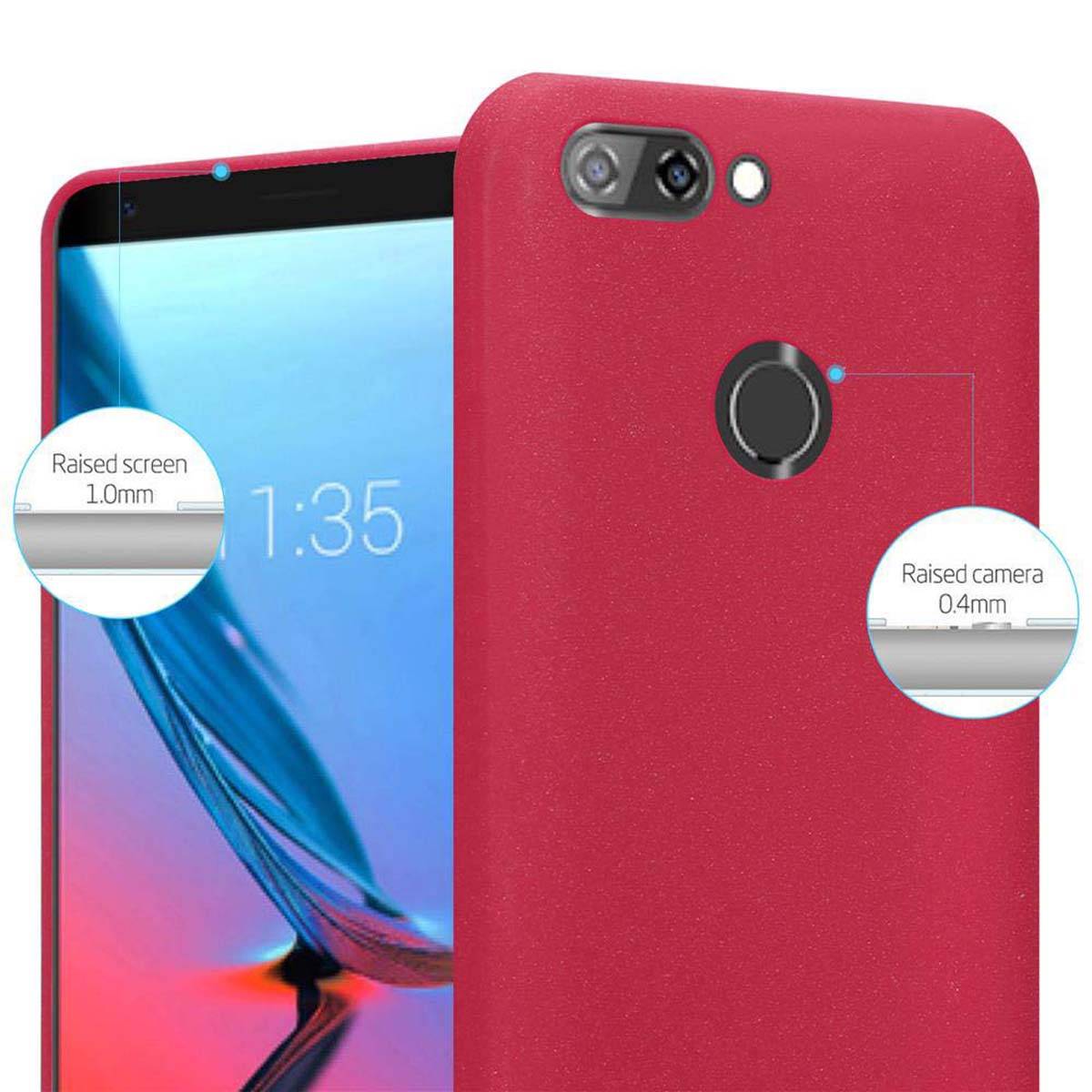Cadorabo Schutzhülle für ZTE Blade V9 Hülle in Rot Handyhülle TPU Etui Cover Case
