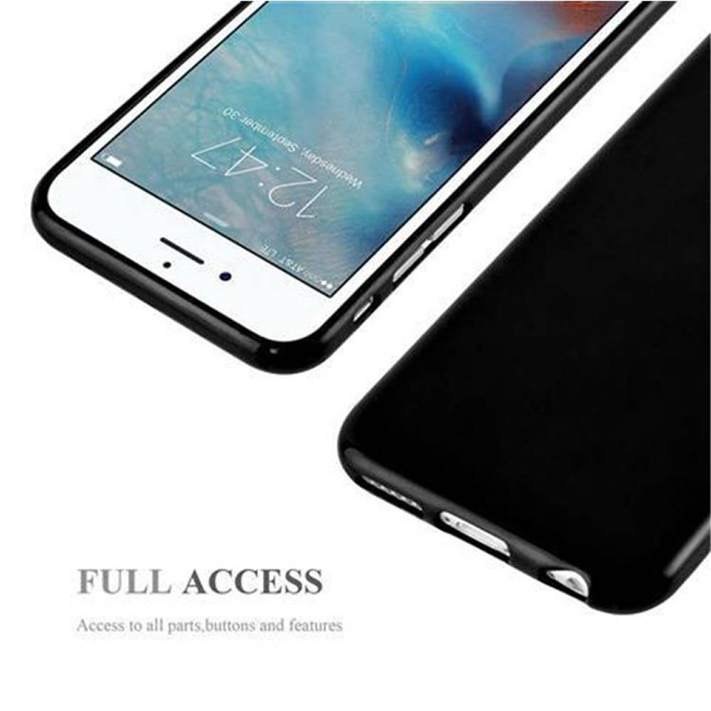 Cadorabo Schutzhülle für Apple iPhone 6 / 6S Hülle in Schwarz TPU Etui Hülle Case Cover