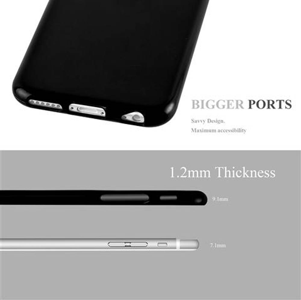 Cadorabo Schutzhülle für Apple iPhone 6 / 6S Hülle in Schwarz TPU Etui Hülle Case Cover