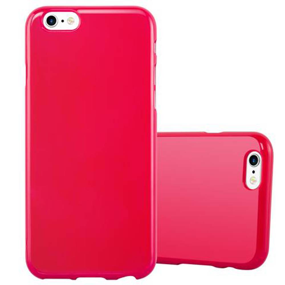 Cadorabo Schutzhülle für Apple iPhone 6 / 6S Hülle in Rot TPU Etui Hülle Case Cover