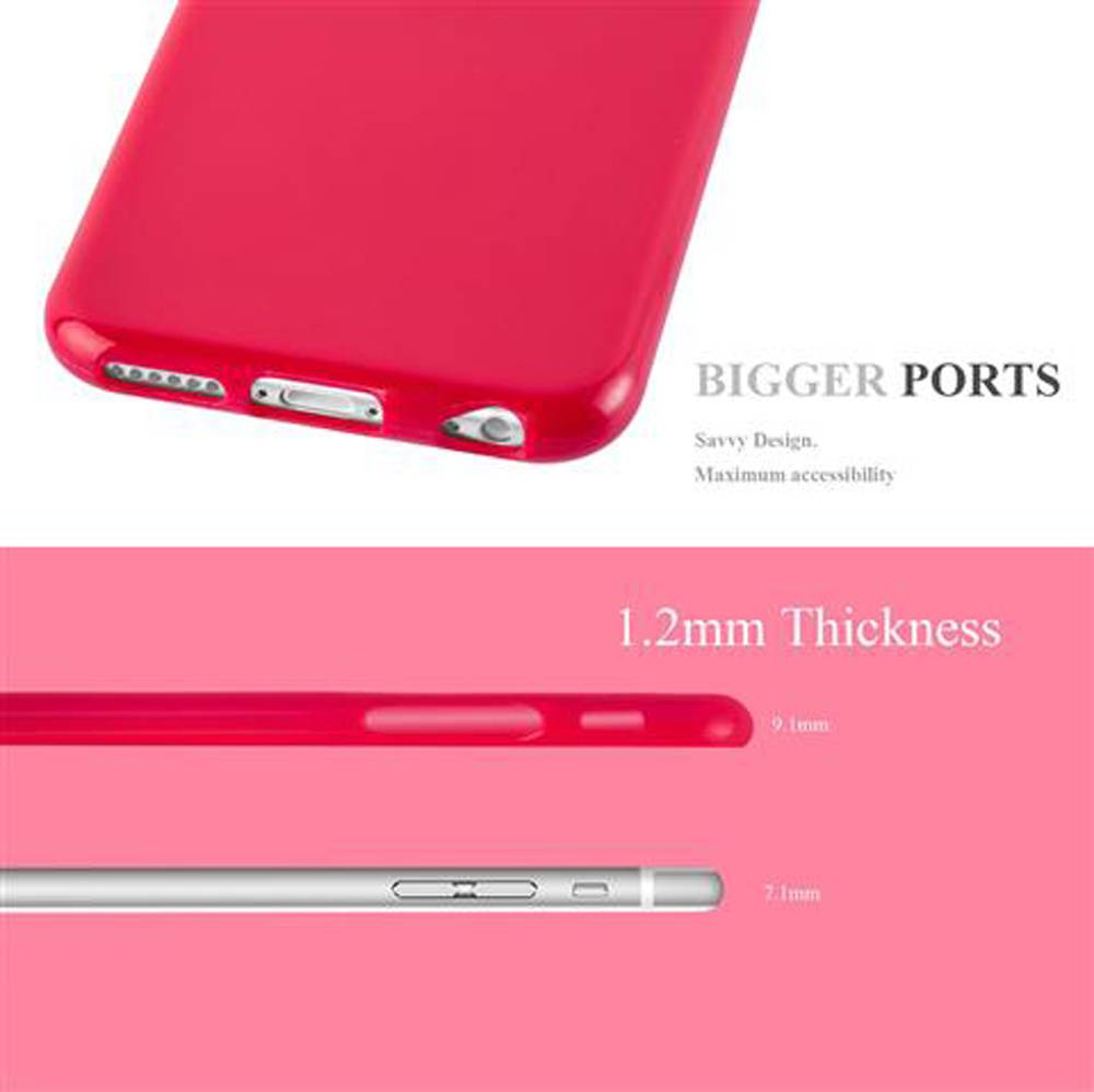Cadorabo Schutzhülle für Apple iPhone 6 / 6S Hülle in Rot TPU Etui Hülle Case Cover