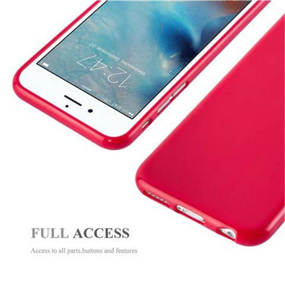 Cadorabo Schutzhülle für Apple iPhone 6 / 6S Hülle in Rot TPU Etui Hülle Case Cover