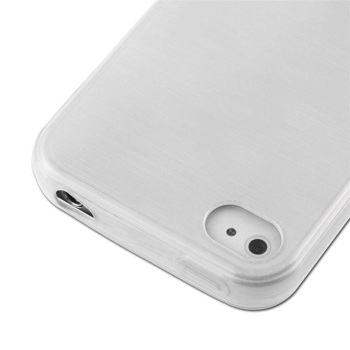 Flexible TPU Silikon Handy Schutzhülle - Hülle - ultra slim, silber, Backcover für Apple iPhone 4 / iPhone 4S