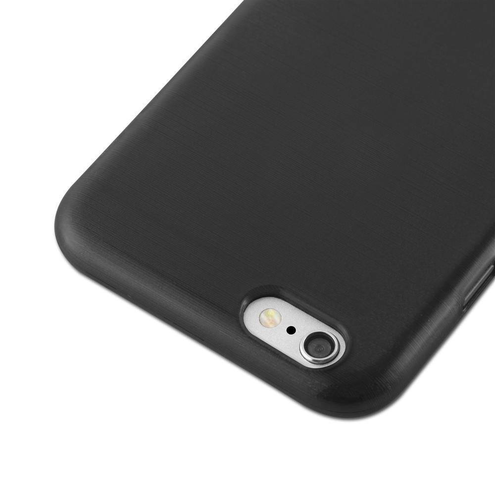 Cadorabo Hülle für Apple iPhone 6 / 6S Schutz Hülle in Schwarz Schutzhülle TPU Silikon Etui Case Cover