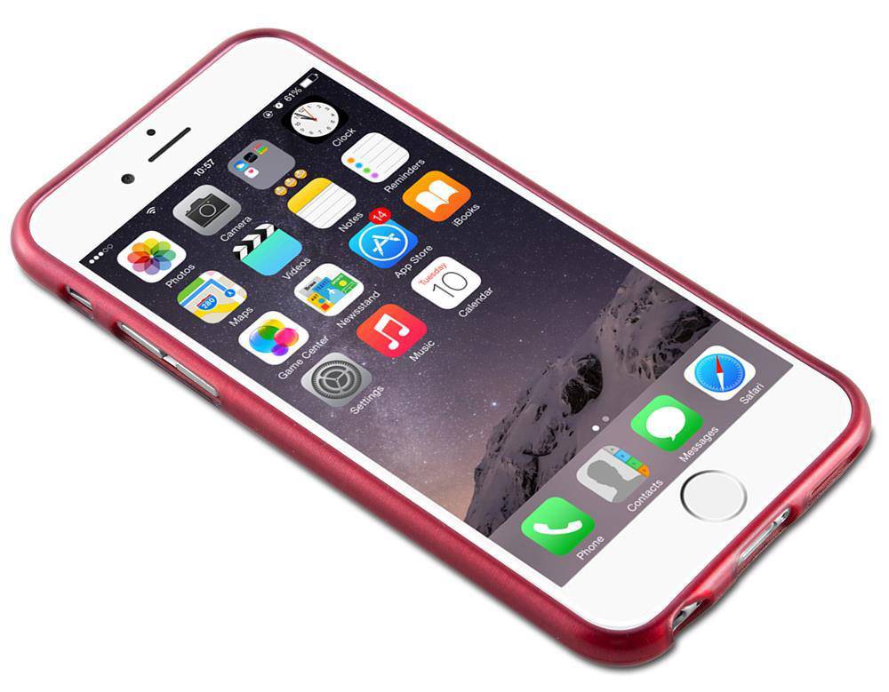 Cadorabo Hülle für Apple iPhone 6 / 6S Schutz Hülle in Rot Schutzhülle TPU Silikon Etui Case Cover