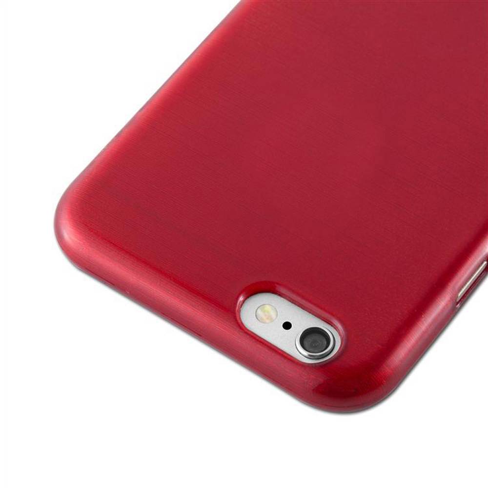 Cadorabo Hülle für Apple iPhone 6 / 6S Schutz Hülle in Rot Schutzhülle TPU Silikon Etui Case Cover