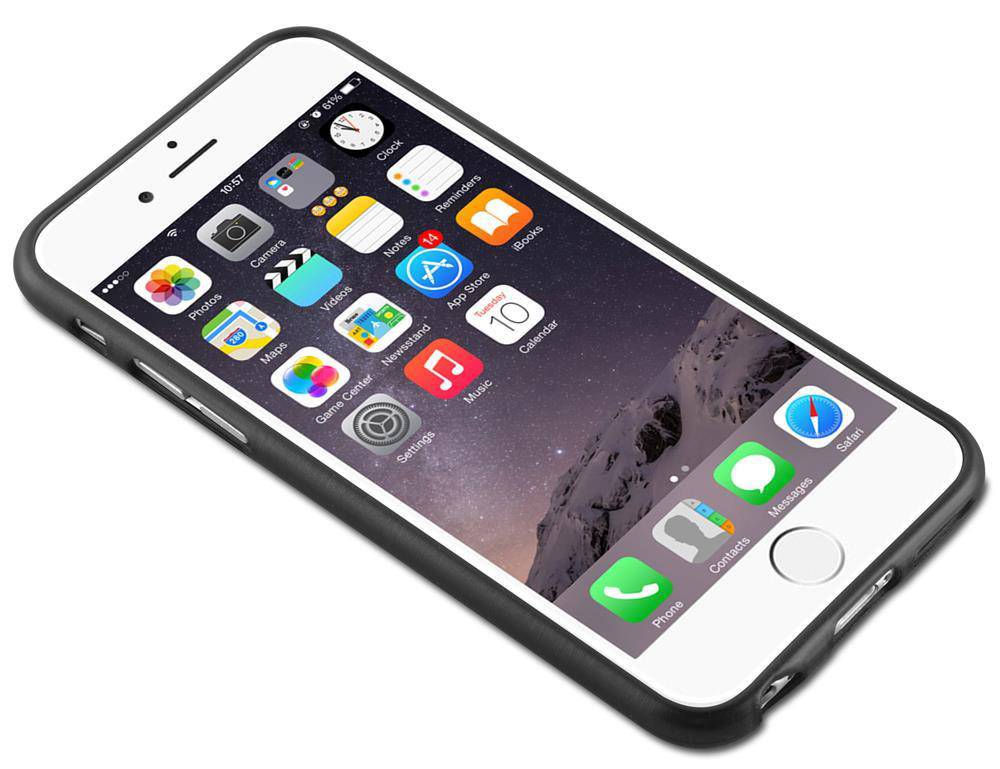 Cadorabo Hülle für Apple iPhone 6 PLUS / 6S PLUS Schutz Hülle in Schwarz Schutzhülle TPU Silikon Etui Case Cover