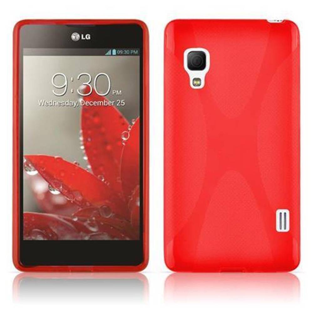 Cadorabo Schutzhülle für LG L5 II (2. SIM) Hülle in Rot Handyhülle Case TPU Silikon Etui
