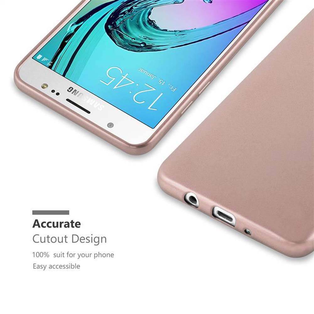 Cadorabo Schutzhülle für Samsung Galaxy J7 2016 Hülle in Rosa Handyhülle TPU Silikon Etui Cover Case
