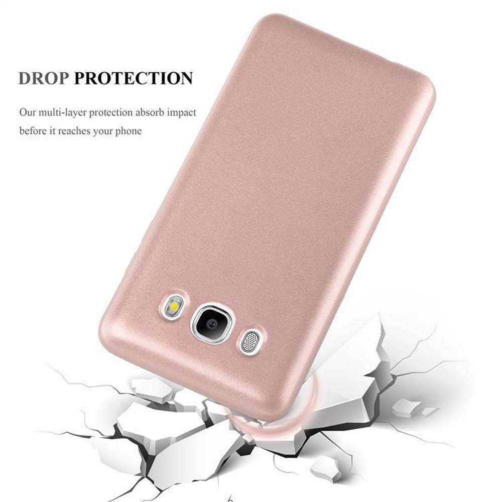Cadorabo Schutzhülle für Samsung Galaxy J7 2016 Hülle in Rosa Handyhülle TPU Silikon Etui Cover Case
