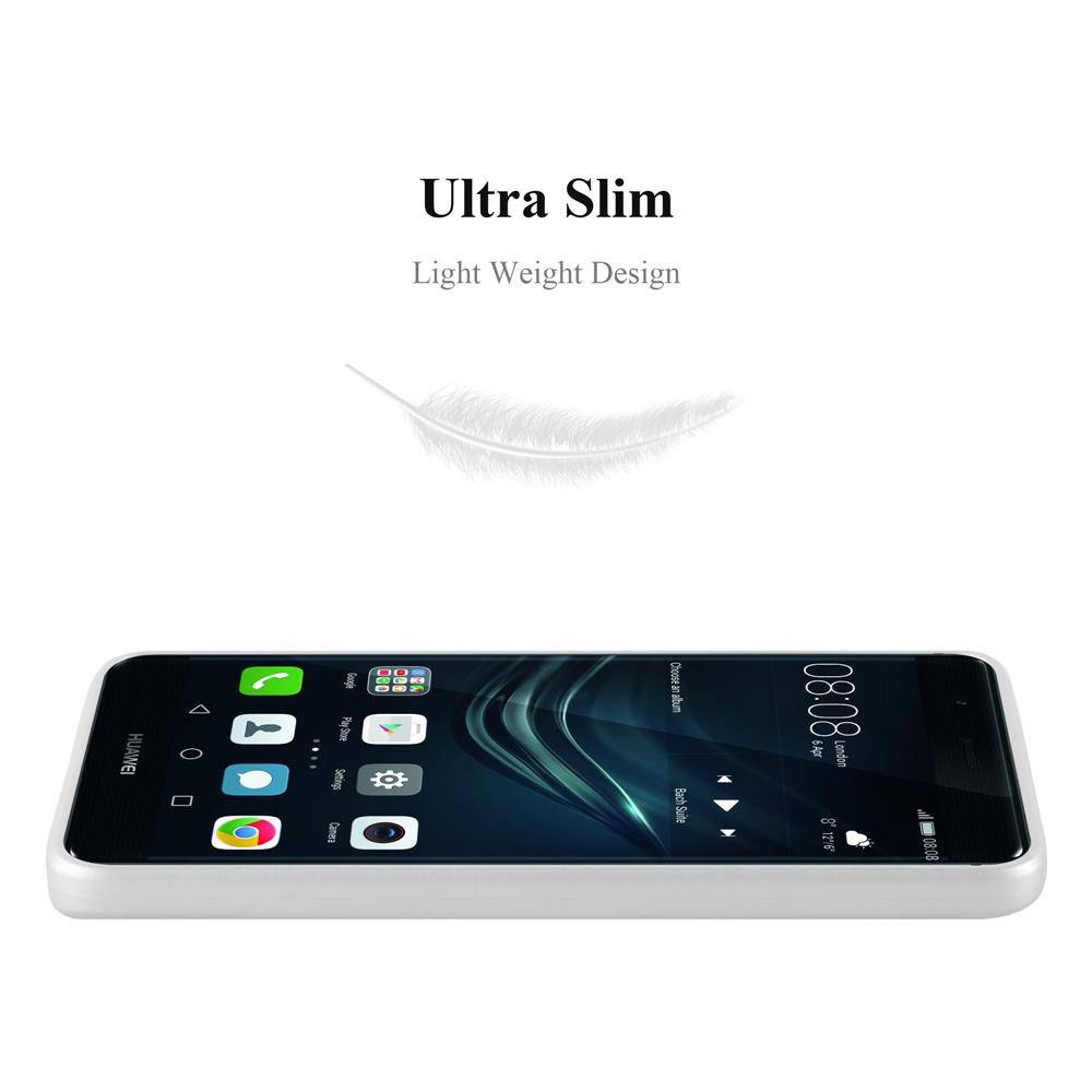 Cadorabo Schutzhülle für Huawei P9 PLUS Hülle in Silber Handyhülle TPU Silikon Etui Cover Case