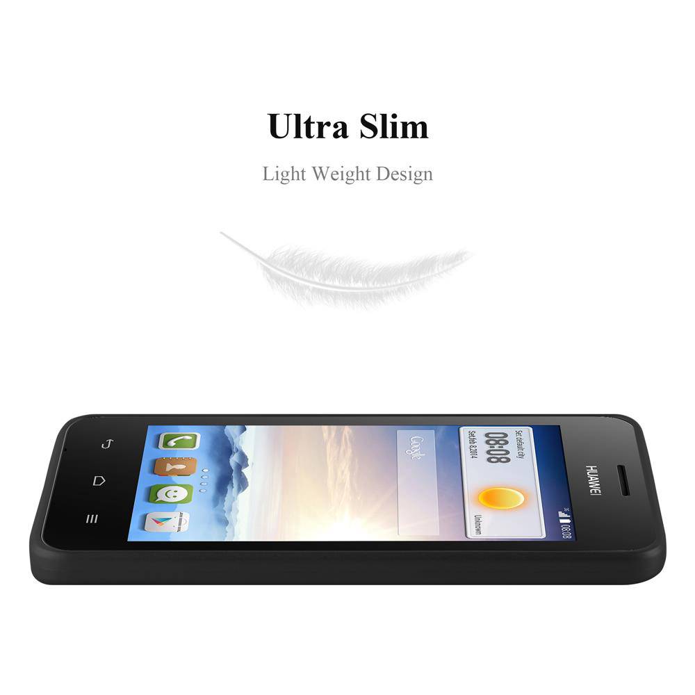 Cadorabo Schutzhülle für Huawei Y3 / Y3C / Y330 / Y331 / Y360 Hülle in Schwarz Handyhülle TPU Silikon Etui Cover Case